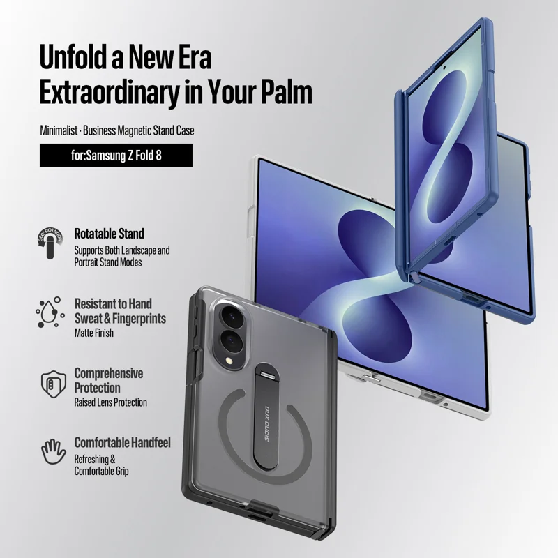 Load image into Gallery viewer, Samsung Galaxy Z Fold 8 (SM-F971) Minimalist Business Magnetic Stand Matte Case
