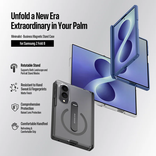 Samsung Galaxy Z Fold 8 (SM-F971) Minimalist Business Magnetic Stand Matte Case