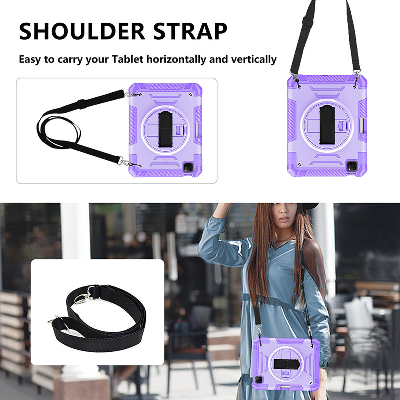 Load image into Gallery viewer, [Built-in Stand][With Wrist Strap] Apple iPad 7/8/9 10.2&#39;&#39; 7/8/9th Gen (2019/2020/2021) EVA Kid Friendly Heavy Duty Ring Holder Stand Case
