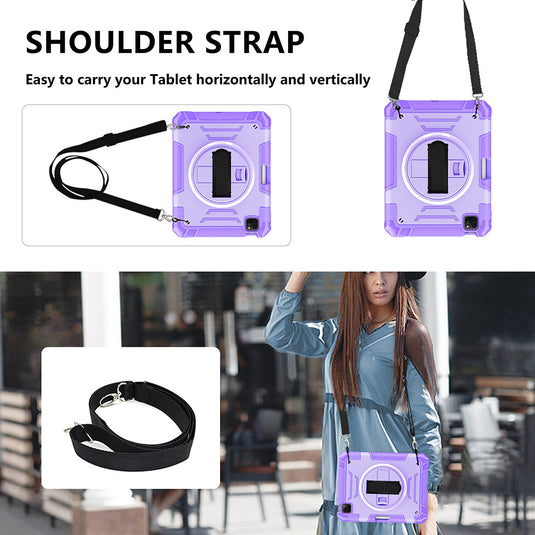 [Built-in Stand][With Wrist Strap] Apple iPad 7/8/9 10.2'' 7/8/9th Gen (2019/2020/2021) EVA Kid Friendly Heavy Duty Ring Holder Stand Case