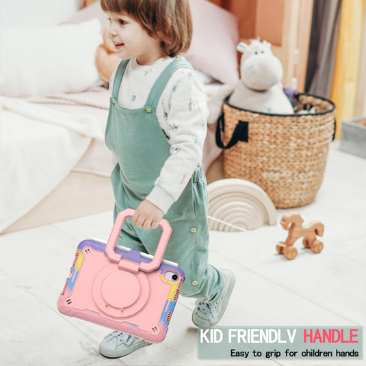 [Built-in Shoulder Strap][With Pen Slot] Apple iPad 7/8/9 10.2'' 7/8/9th Gen (2019/2020/2021) EVA Friendly Heavy Duty Ring Holder Stand Case