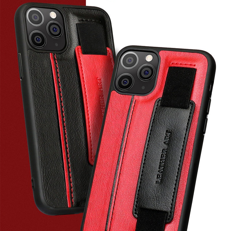 Load image into Gallery viewer, [With Retractable Wrist Strap] Apple iPhone 16/Pro/Pro Max/Plus Leather TPU Frame Full-Protection Shockproof Essentials Series Case
