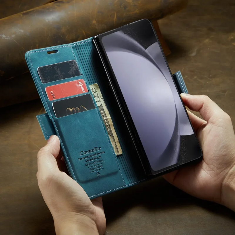 Load image into Gallery viewer, [With Card Slot] Samsung Galaxy Z Fold 6 SM-F956 Matte PU Leather Shockproof Wallet Series Case
