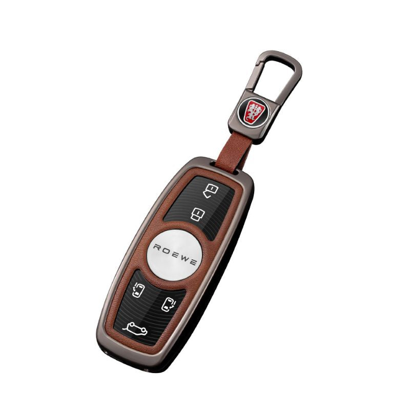 Load image into Gallery viewer, Roewe Zinc Alloy + Leather Car Key Fob Case Cover For Ei5, ERX5, eRX5, MARVEL X, i6, iMAX8
