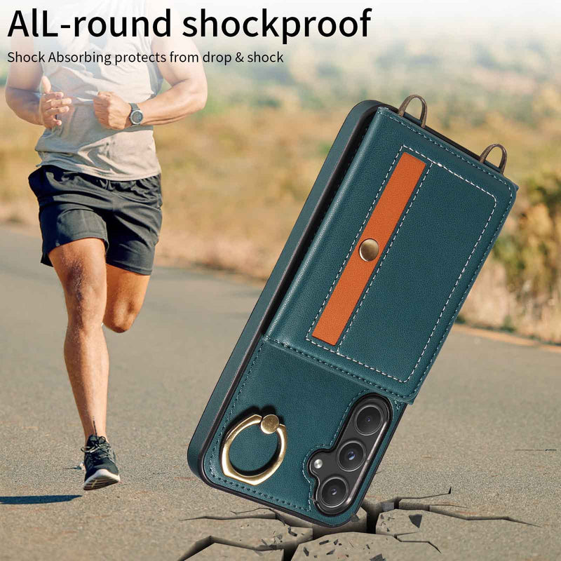 Load image into Gallery viewer, [With Ring Bracket][With Card Holder] Samsung S25/Plus/Ultra - Two-tone PU Leather Wallet Series Case
