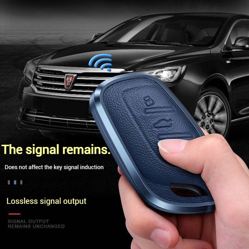 Load image into Gallery viewer, Roewe Aluminum Alloy Leather  Car Key Case For RX3, RX8, ERX5, RX5, i6, i5
