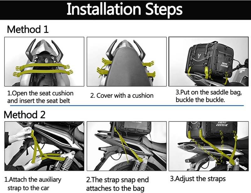 Load image into Gallery viewer, MOTOCENTRIC Motorcycle Rear Seat Bag 35L – Waterproof, Large Capacity, Multi-Functional Travel Bag (Expandable up to 50L)
