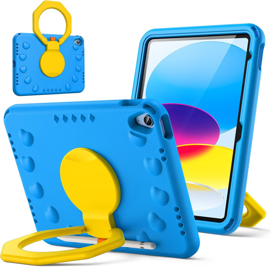 [With Pen Slot][Built-in Stand] Apple iPad 10/11'' 10/11th Gen (2022/2025) EVA Silicone Kids Shockproof Case