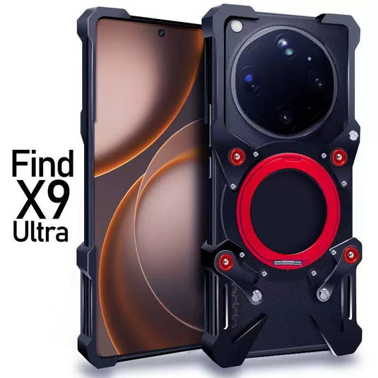 [With 360° Rotating Stand] OPPO Find X9 Ultra - Aluminum Alloy Metal Frame Shockproof Case