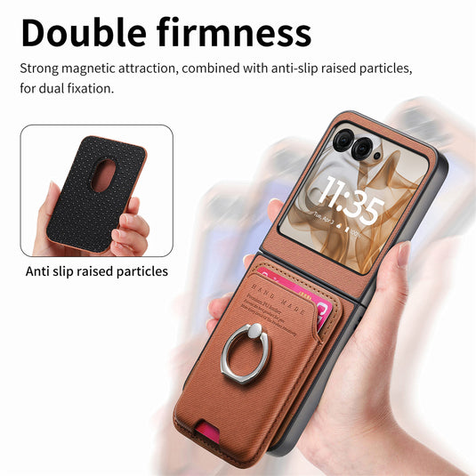 [With Magnetic Card Holder] Motorola Moto Razr 60/Ultra Anti-drop Protective Flip Stand Case