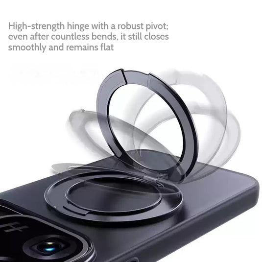 OPPO Find X10 Pro Max - Frosted Clear Magnetic Phone Case with 360° Rotating Stand