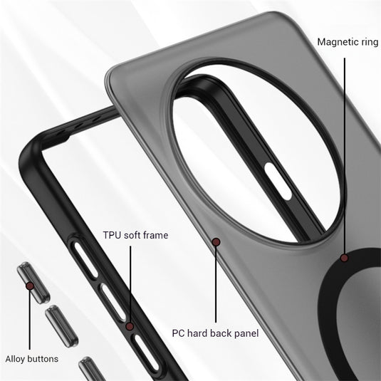 [Magsafe Compatible] OnePlus 12 5G - Full Covered Frosted Clear Design With Magnetic Case