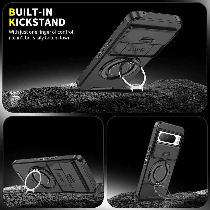 Load image into Gallery viewer, [Built-in Ring Bracket][With Lens Slide Cover] Google Pixel 8 Pro/A Shockproof Heavy Duty Series Case
