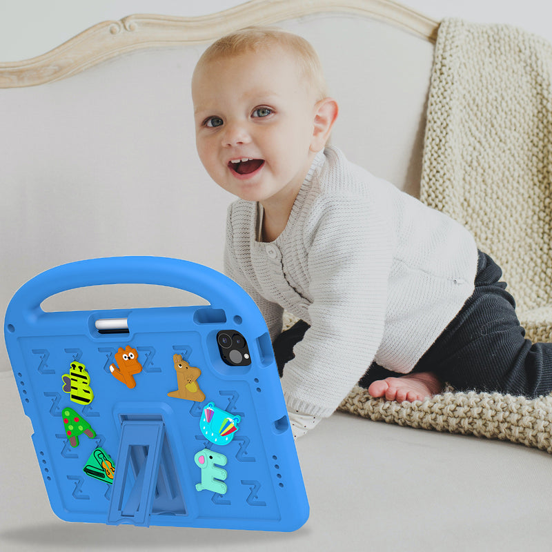 Load image into Gallery viewer, [Built-in Pen Slot][With Shoulder Strap] Apple iPad Air 11-inch M2/3 (2024/2025) Cartoon Kids Shockproof Protective Case
