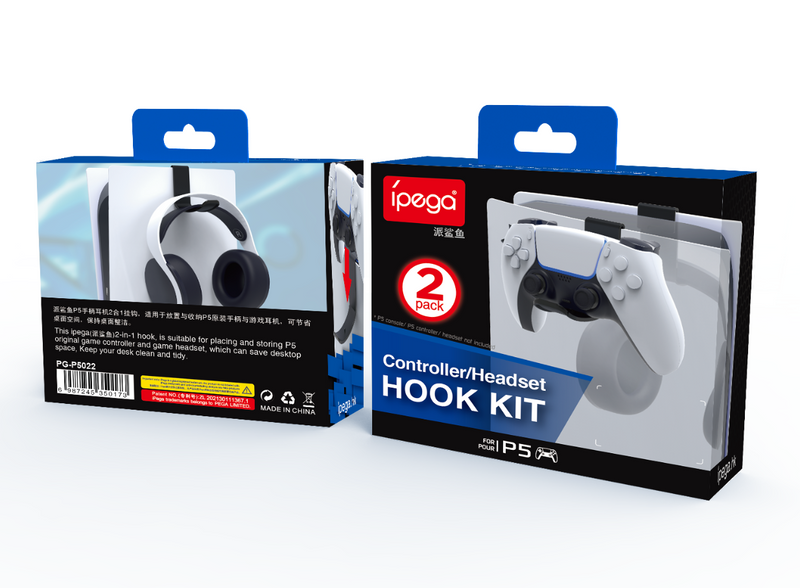 Load image into Gallery viewer, Sony Playstation PS5 P5 - Game Controller &amp; Headset Headphone Holder Combo Hook - Polar Tech Australia
