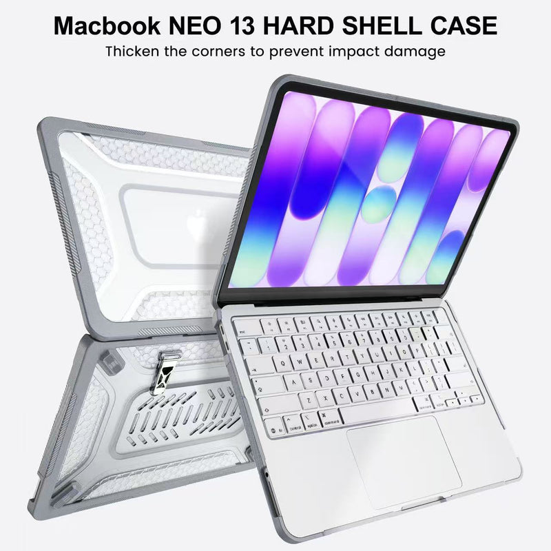 Load image into Gallery viewer, Macbook Neo 13“ 2026 (A3404) - Hybrid Armor Case with Hidden Stand &amp; Anti-Slip Grip - i-Station Mobile Phone &amp; Electronic Device Repair and Accessories
