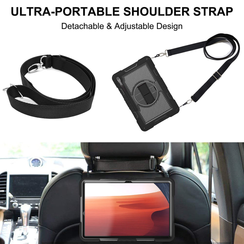 Load image into Gallery viewer, [Built-in Stand] Samsung Galaxy Tab S10 FE Plus (2025) 13.1&quot; - 360 Degree Rotating Shockproof Protection Case With Hand &amp; Shoulder Strap
