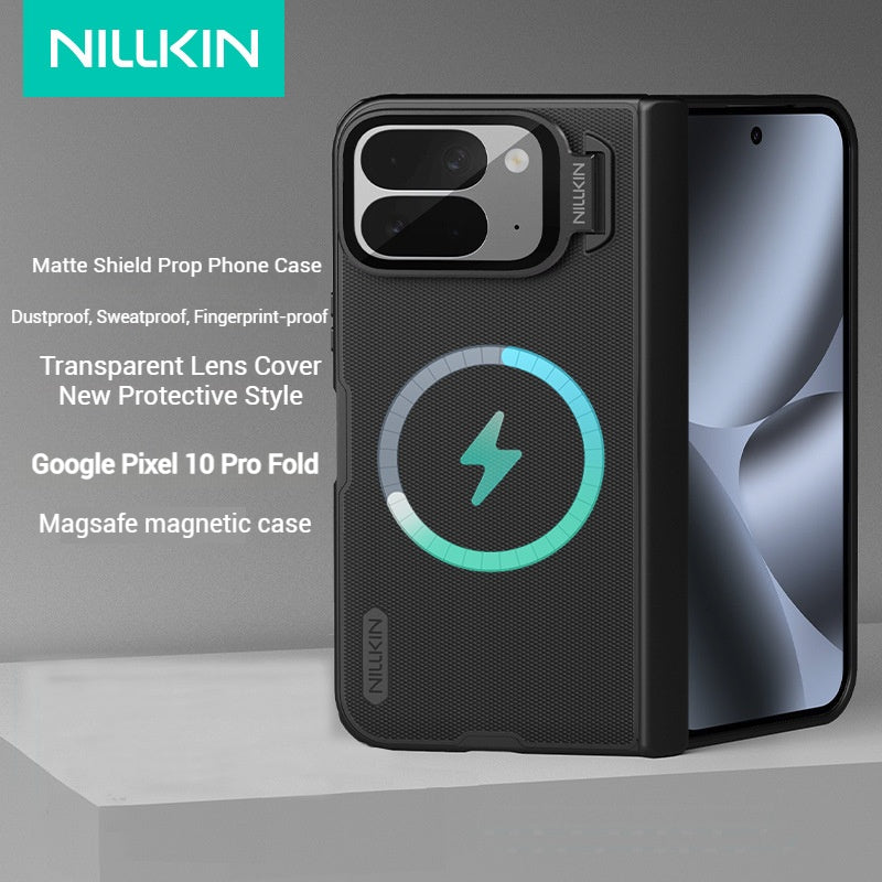 Load image into Gallery viewer, [With Lens Holder] [Magsafe Compatible] Google Pixel 10 Pro Fold - Nillkin Matte Shield Stand Protective Case with Magnetic Foldable Design

