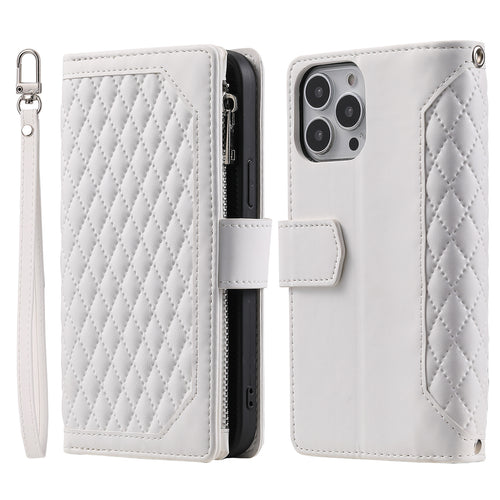 [With Card Slot] Apple iPhone 16/Pro/Pro Max/Plus Zippered Leather Flip Wallet Series Case