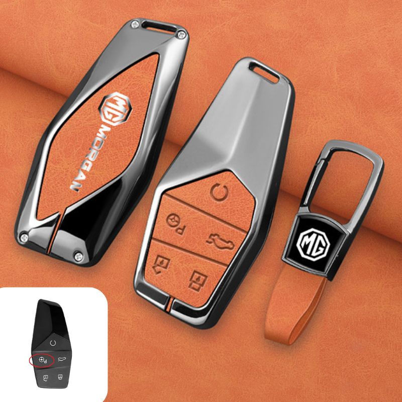 Load image into Gallery viewer, MG Zinc Alloy + PU Leather Smart Remote Control Car Key Fob Case Cover For MG ONE
