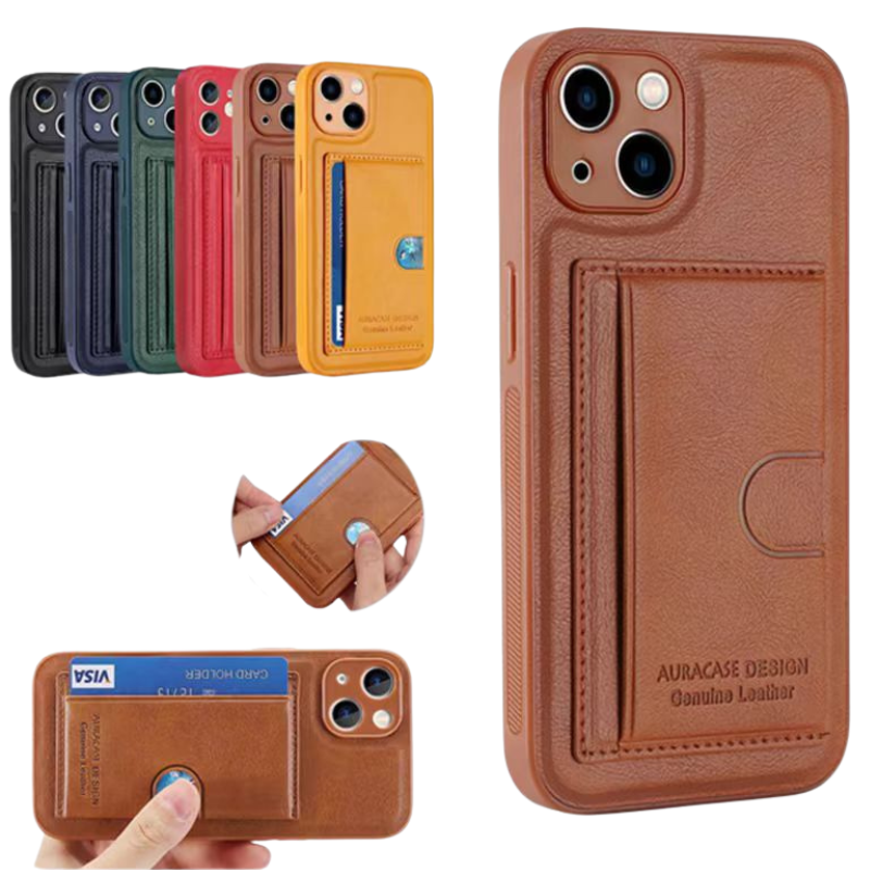 Load image into Gallery viewer, [Magsafe Compatible][With Card Solt] Apple iPhone 15/Pro/Pro Max/Plus Premium Shockproof Genuine Leather Series Case
