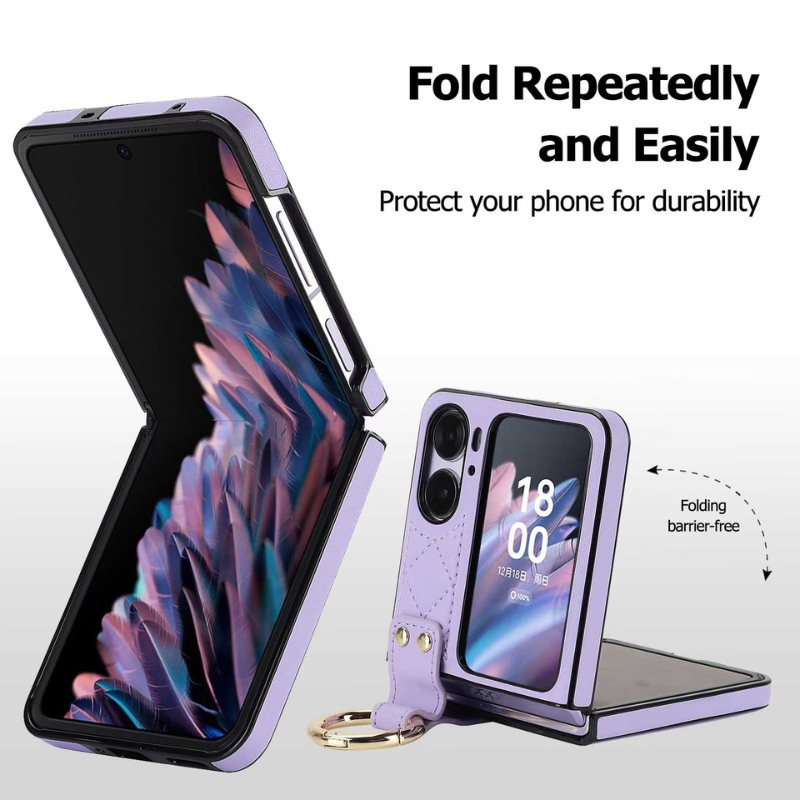 Load image into Gallery viewer, [With Metal Buckle] OPPO Find N2 Flip (CPH2437/PGT110) Leather Luxury Shockproof Essentials Series Case
