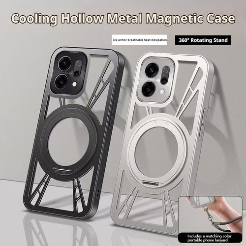 OPPO Find X9/Pro 360° rotation Stand Ice-Cooling Hollow Metal Magnetic Case