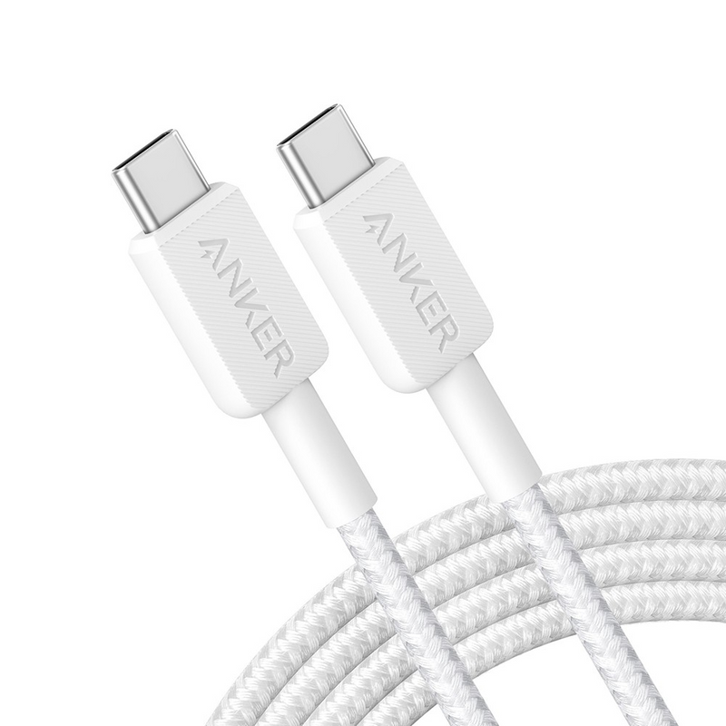 Load image into Gallery viewer, Anker 322 USB-C to USB-C Cable-White (6ft Braided) (A81F6H21) Compatible for iPhone 15 16 Series
