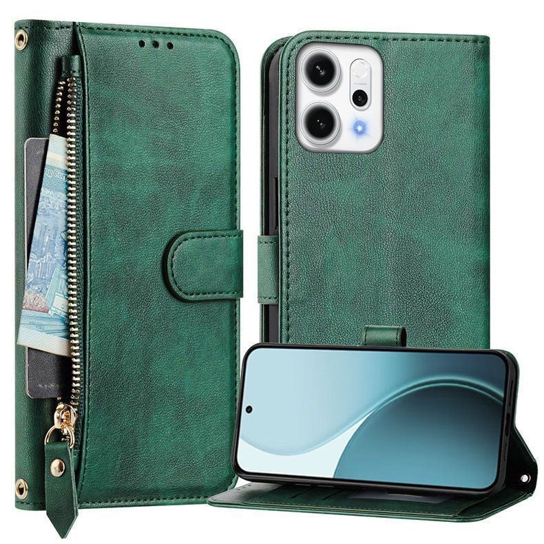Load image into Gallery viewer, [With Card Slot] OPPO Reno14 &amp; Pro - PU Leather Full-Body Flip Zipper Wallet Case
