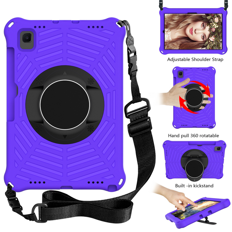 Load image into Gallery viewer, Samsung Galaxy Tab S6 2019 10.5&quot; (SM-T860) - Heavy Duty 360 Degree Rotate Stand Hand Strap Case With Shoulder Strap
