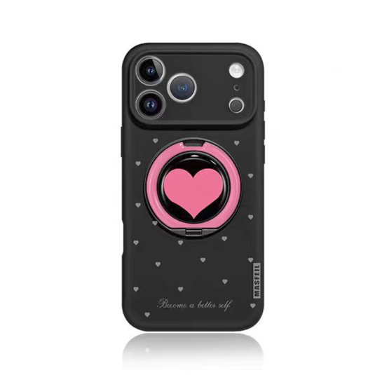 [Built-in Stand] Apple iPhone 17/Air/Pro/Max - Heart-shaped Full-Cover Shockproof Phone Case