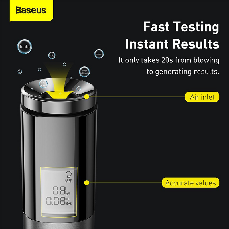 Load image into Gallery viewer, Baseus CRCX-01 Digital Alcohol Tester Black - i-Station Mobile Phone &amp; Electronic Device Repair and Accessories
