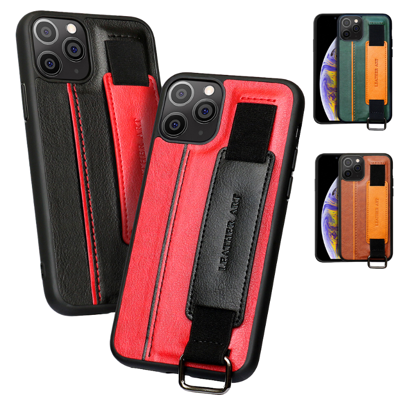 Load image into Gallery viewer, [With Retractable Wrist Strap] Apple iPhone 16/Pro/Pro Max/Plus Leather TPU Frame Full-Protection Shockproof Essentials Series Case
