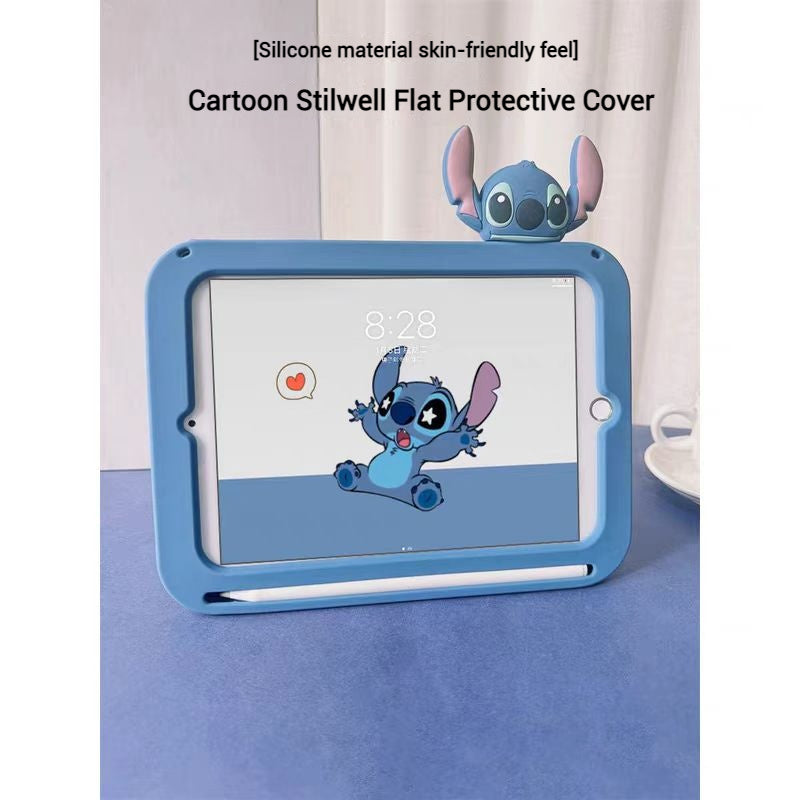 Load image into Gallery viewer, [Built-in Ring Holder][With Pen Slot] Xiaomi Redmi Pad Pro 12.1’’ (2024) Stitch Cartoon Silicone Anti-Drop Protective Case
