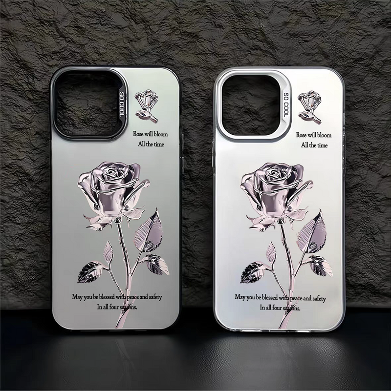 Load image into Gallery viewer, Apple iPhone 12/Pro/Pro Max 3D Rose Full-cover Silicone BlingBling Series Case
