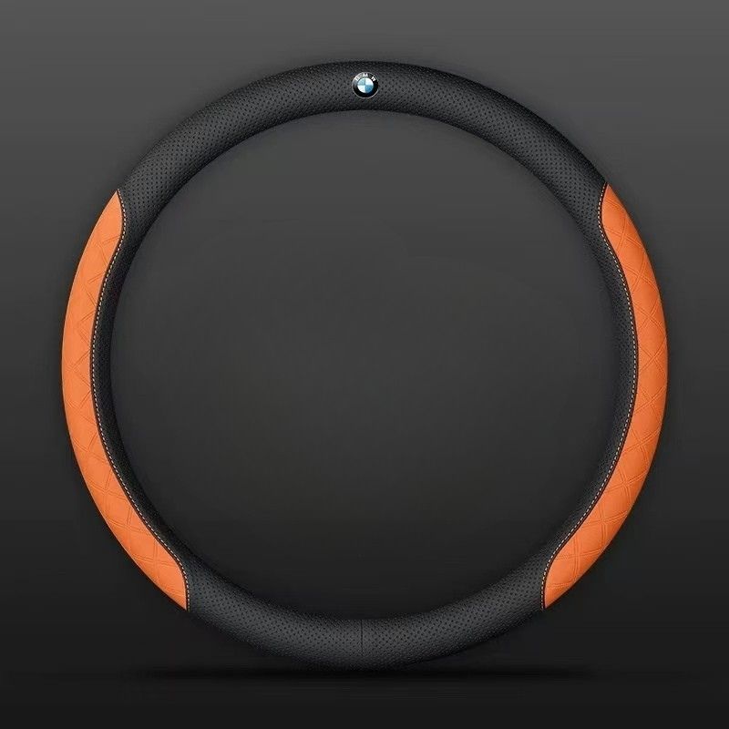 Load image into Gallery viewer, BMW PU Leather Steering Wheel Cover with Heat-Pressed Embossed Texture For 5 Series (530), 3 Series, 7 Series, 1 Series, X1, X2, X3, X4, X5, i3, iX3
