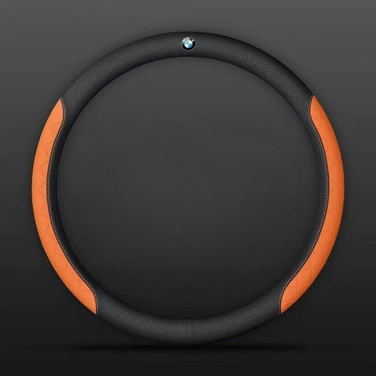 BMW PU Leather Steering Wheel Cover with Heat-Pressed Embossed Texture For 5 Series (530), 3 Series, 7 Series, 1 Series, X1, X2, X3, X4, X5, i3, iX3