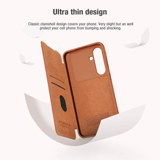 Samsung Galaxy S24 FE - NILLKIN Qin Pro Series Sliding Camera Cover Design Leather Phone Case