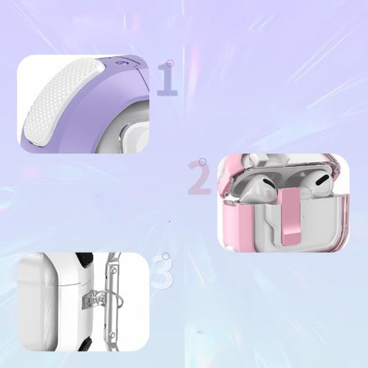 Apple AirPods Pro 1/2 -  Clear PC TPU Hard Silicone Case Custom Switch Magnetic Open Shockproof Charging Cover Case