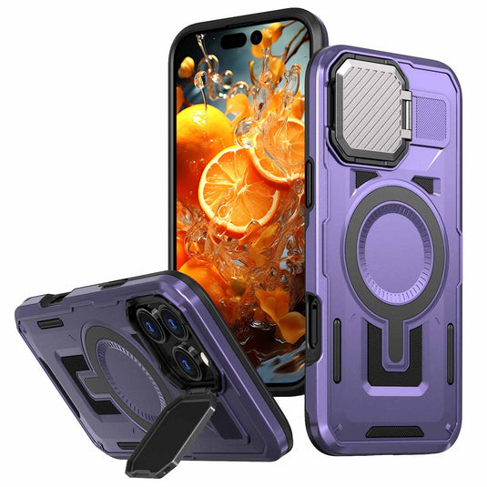 [Built-in Stand & Camera Protector & Magsafe] Apple iphone 16/16 Plus/16 Pro/16 Pro Max - Shield Shockproof Rugged Heavy Duty Case