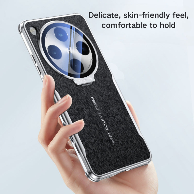 Load image into Gallery viewer, OPPO Find X8 Pro - Full Coverage Lens Stand Leather Material Shockproof Protective Case
