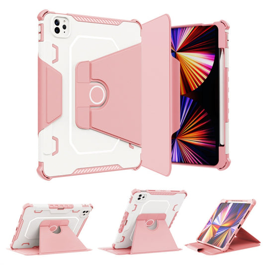 [With Pen Slot] Apple iPad Pro 12.9" 2018/2020/2021/2022 - TPU+PC 2 in 1 Flip Style Smart Wake Up Stand Protective Case