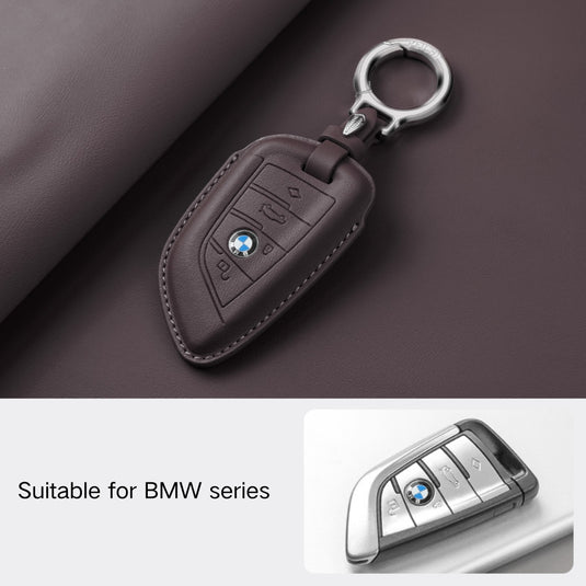 BMW Leather Car Key Protective Case For 1, 2, 3, 5, 7 Series, X1, X3, X5, X6, X7, ix1, ix40, ix50, i8