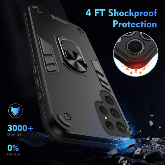 Samsung Galaxy S24/Plus/Ultra/FE - PC + TPU 2 in 1 PC+TPU Shockproof Magnetic Stand Phone Case