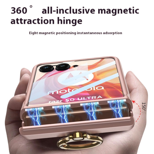 [With Ring Stand] Motorola Razr 50/Ultra - Magnetic Hinge Shockproof Phone Case