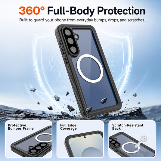 [FS Series][MagSafe Compatible] Samsung Galaxy S26 FE Full Covered Waterproof Heavy Duty Shockproof Armor Case