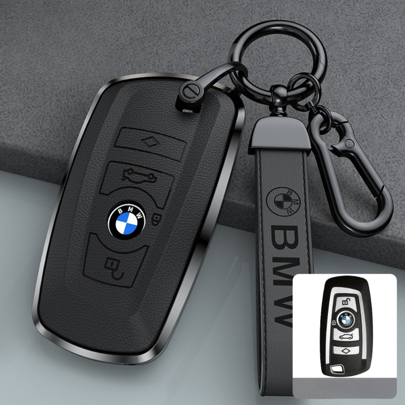 Load image into Gallery viewer, BMW Zinc Alloy + Leather Protection Car Key Case For 1, 2, 3, 5, 7 Series, X3, X5, X6
