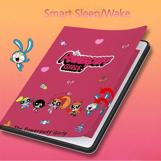 [Detachable][Built-in Pen Slot] Apple iPad 5/6 9.7'' 5/6th Gen (2017/2018) Powerpuff Girls Smart 360° Degree Rotate Stand Shockproof Flip Cover Case