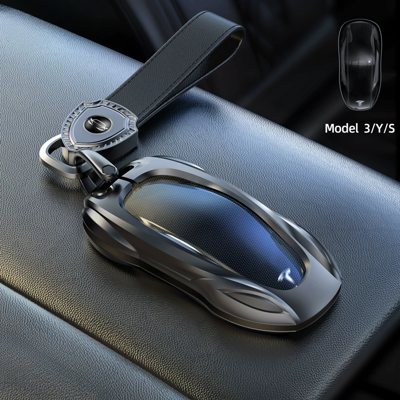 Load image into Gallery viewer, Tesla Stylish Metal Car Key Fob Case Cover For Model X, Model 3, Model Y, Model S - i-Station Mobile Phone &amp; Electronic Device Repair and Accessories

