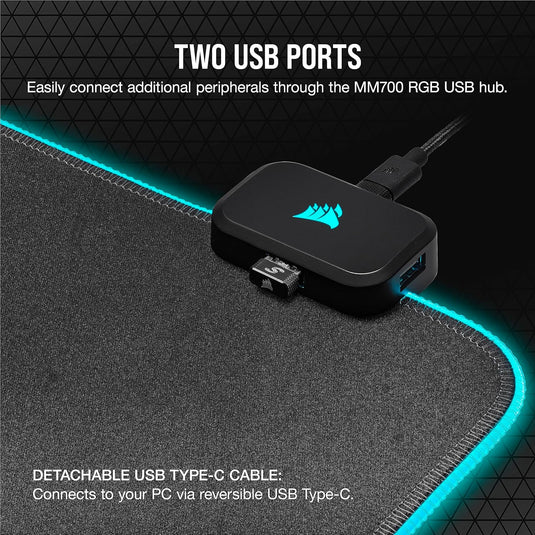 CORSAIR MM700 RGB Extended XL Cloth Gaming Mouse Pad Black CH-9417070-WW